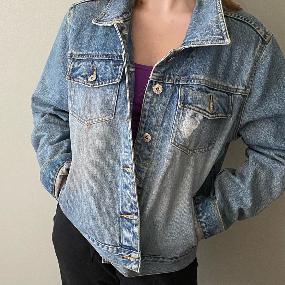 vintage jean jacket barley worn